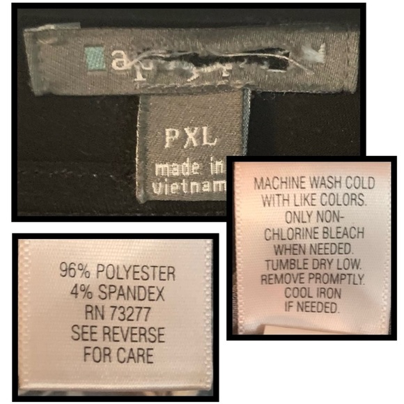 Apt. 9 Black & White Comfort Stretch Blouse, [Sz PXL] **FLAW NOTED** - Picture 5 of 9